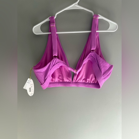 Mynah Womens Pink Textured Bikini Top XL Adjustable Strap V Neck Buckle New - Picture 4 of 9